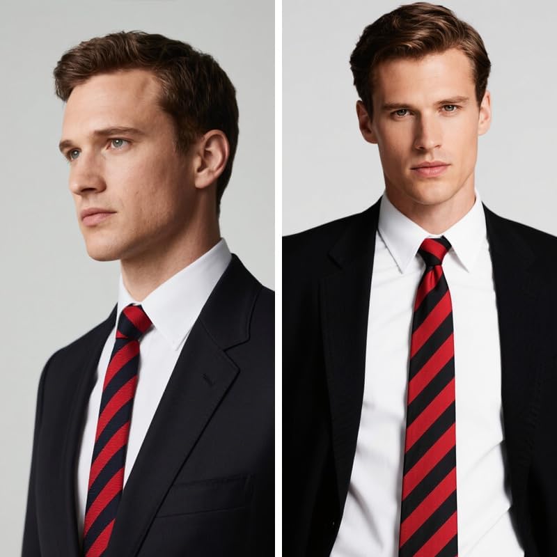 Sdopbinbin Black And White Red Striped Tie Green Blue And Black Necktie Halloween Ties for Male Cosplay Wedding Tie for Men - Image 3